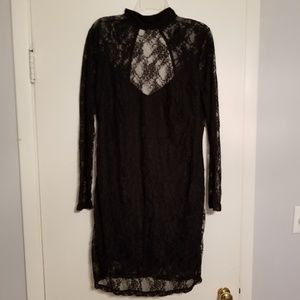 Lace choker dress with open back